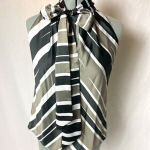 Banana Republic bias stripe high neck tank with tie.